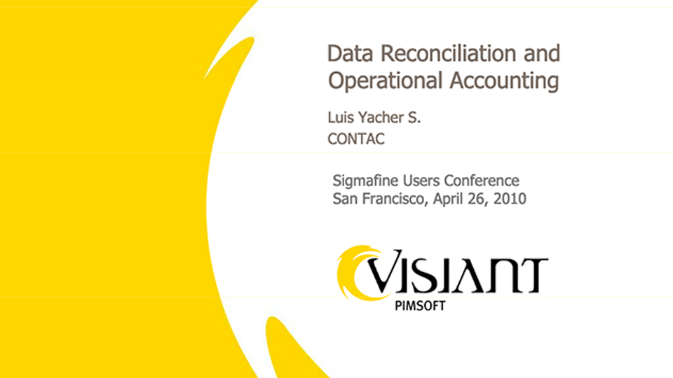 Contac – Data Reconciliation and Operational Accounting (SFUC 2010)