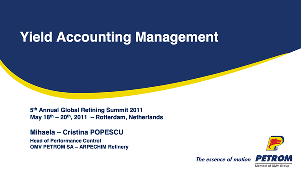 OMV Petrom – Yield Accounting Management (GRS 2011)