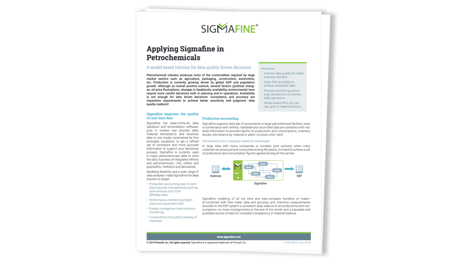 Solution Brief- Sigmafine in the Petrochemicals Industry